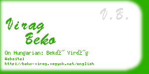 virag beko business card